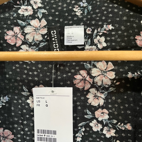 H&M Floral Lightweight Kimono Style Top, Size Large, NWT - Picture 2 of 4